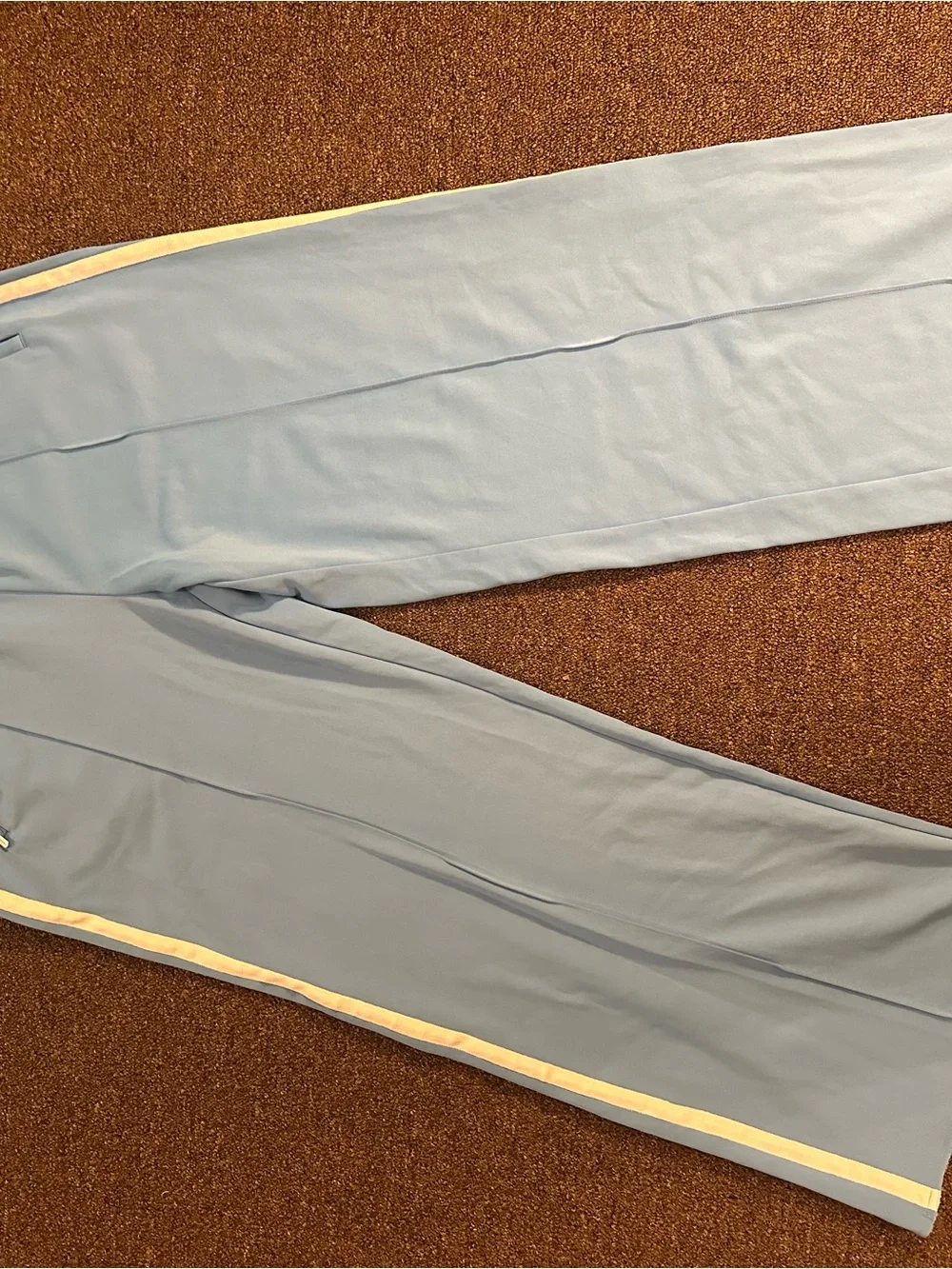 Wide-Leg Athletic Track Pants in Sky Blue with Side Stripes - Picture 7 of 7